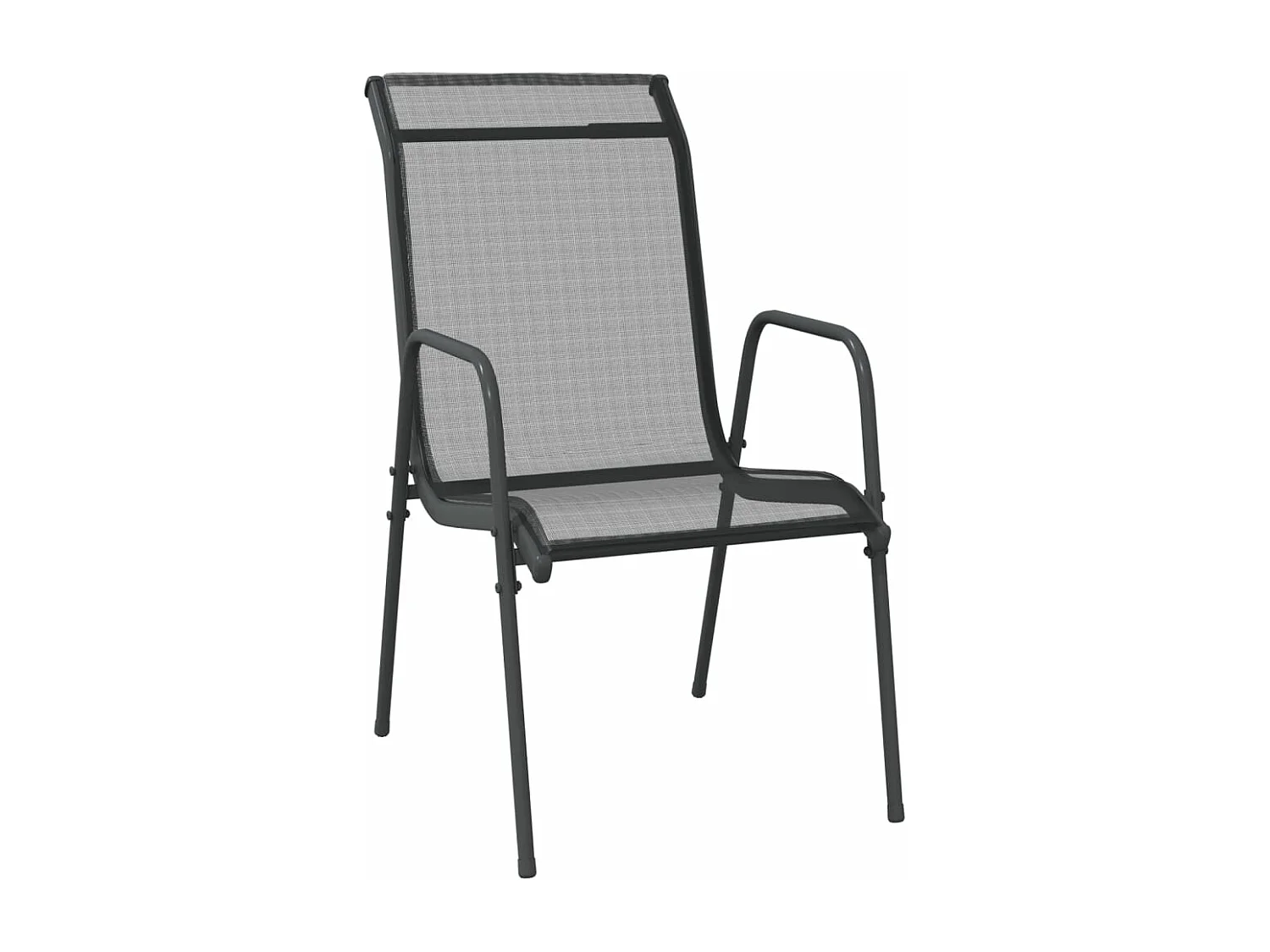 Chaises de jardin 2 pcs Acier et textilène Noir 2