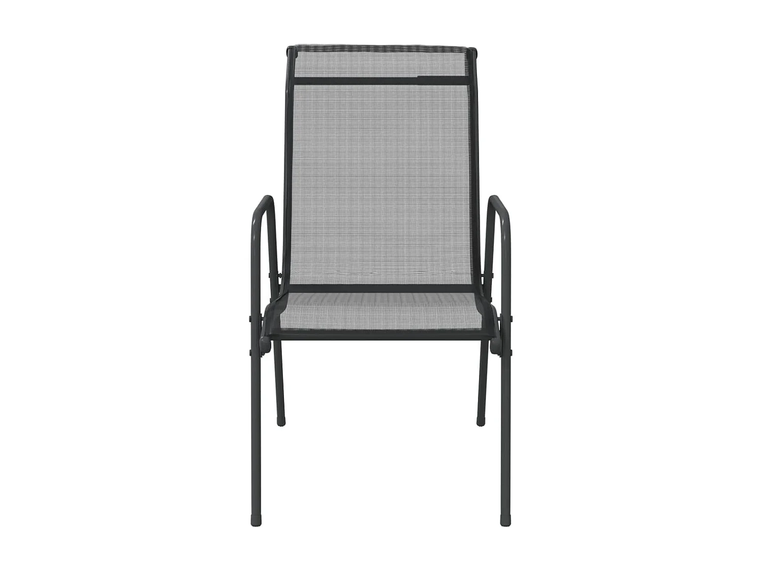 Chaises de jardin 2 pcs Acier et textilène Noir 2