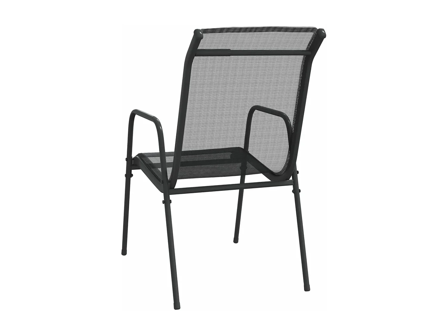 Chaises de jardin 2 pcs Acier et textilène Noir 2