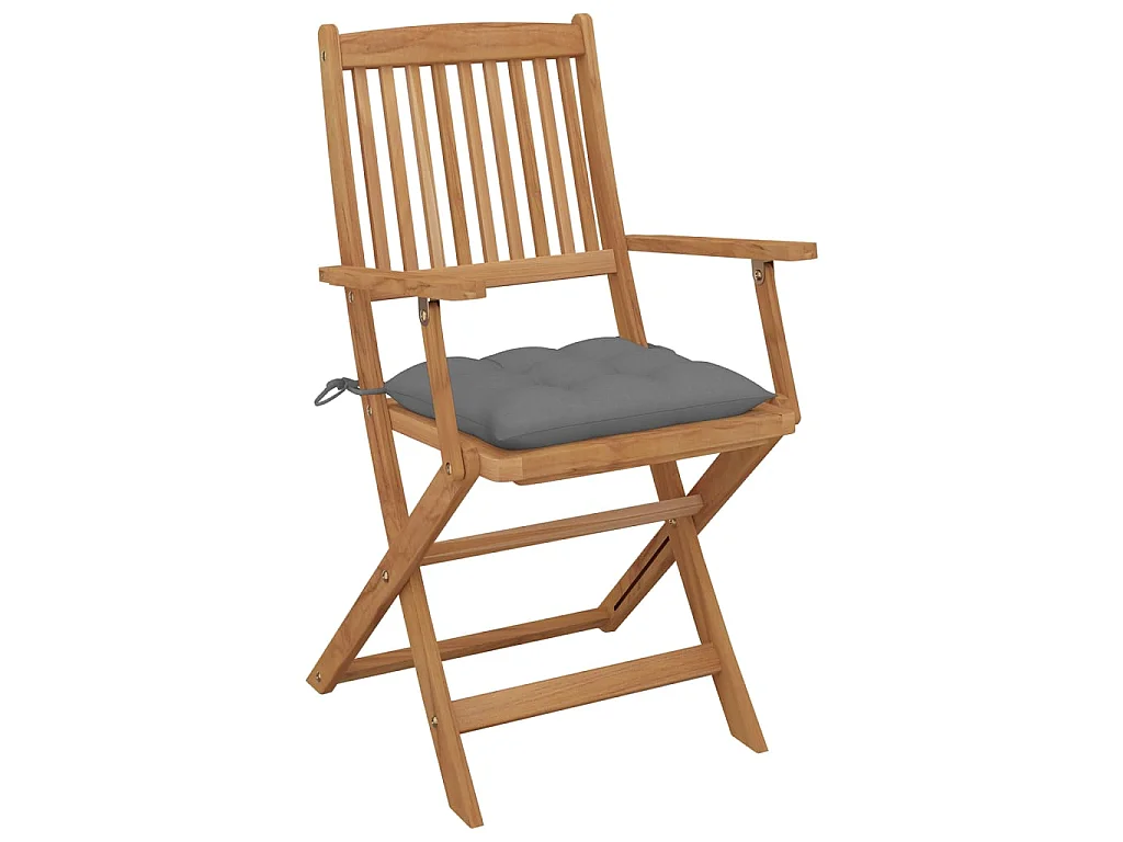 Chaises pliables de jardin 8 pcs avec coussins Bois d'acacia 9