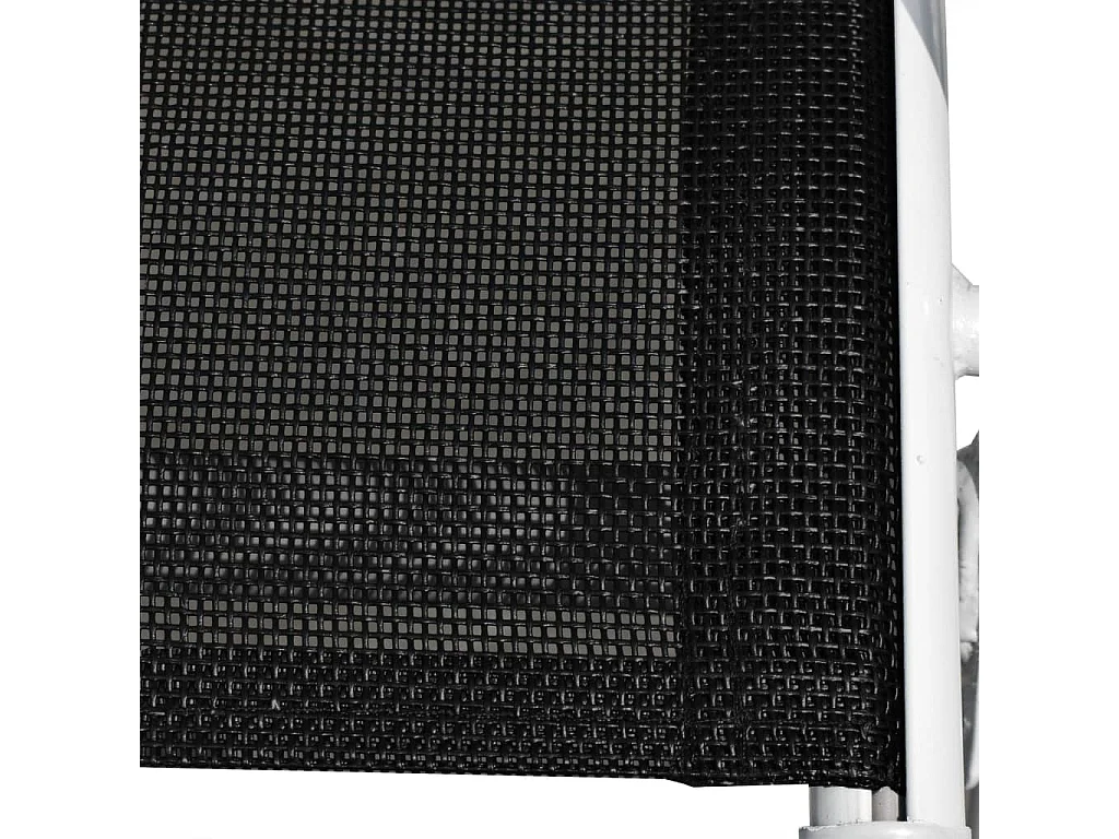 Chaises empilables de jardin 2 pcs Acier et textilène Noir