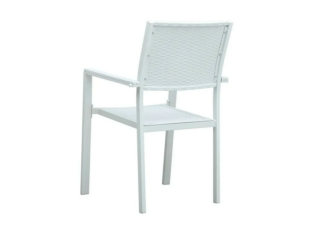 Chaise de jardin plastique et métal blanc Dihar - Lot de 4