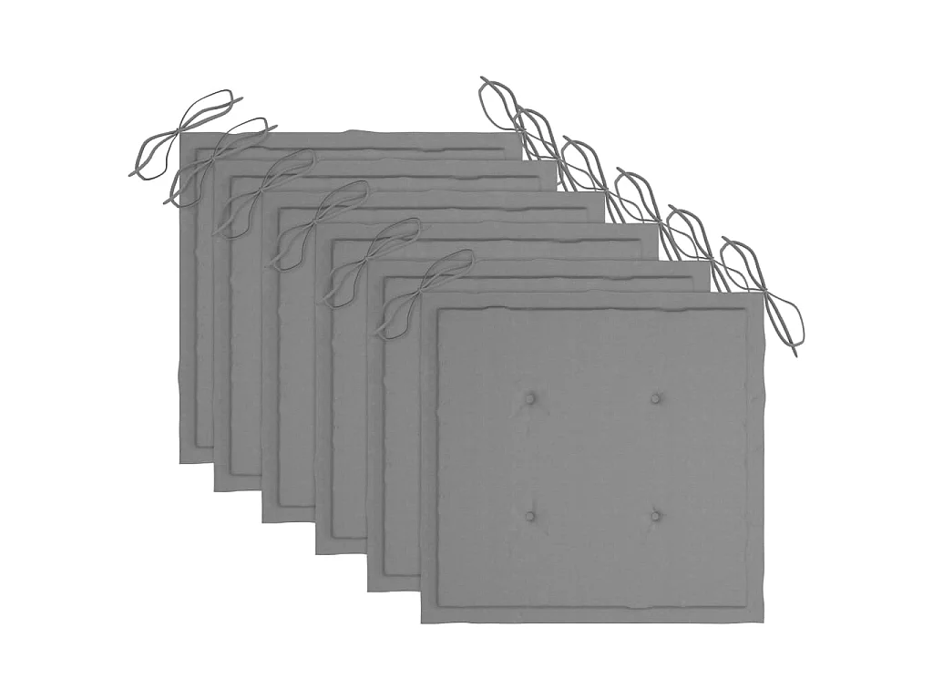 Chaises de jardin empilables avec coussins 6 pcs Teck solide 81