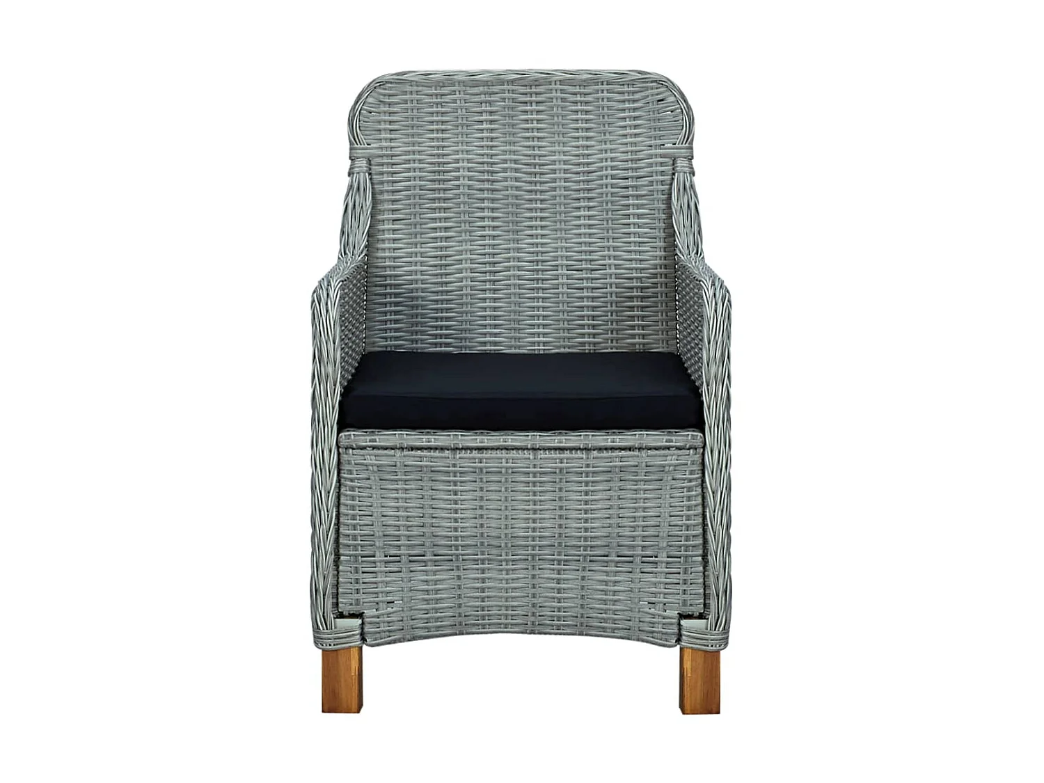 Chaises de jardin avec coussins 2 pcs Résine tressée Gris clair 2