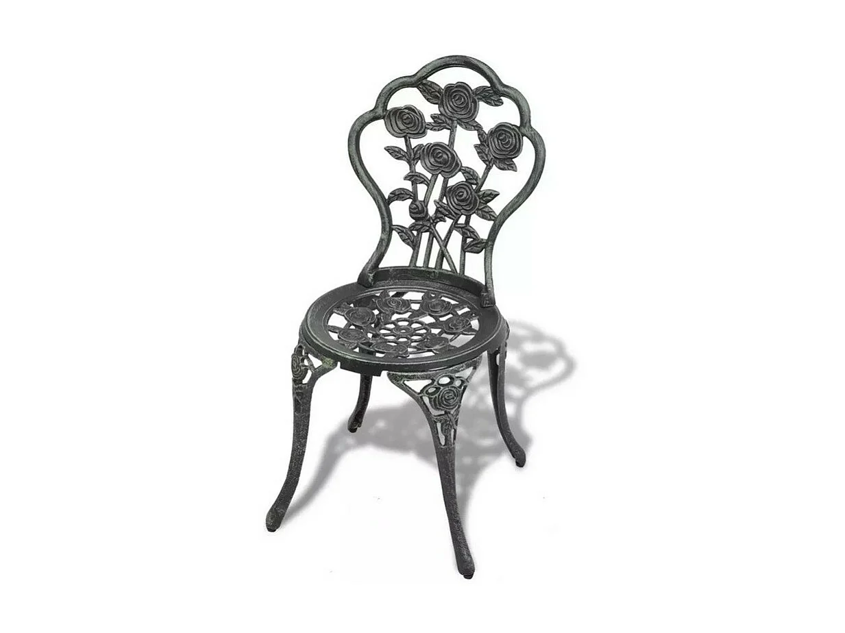 Chaise de jardin métal coulé vert Dawa - Lot de 2