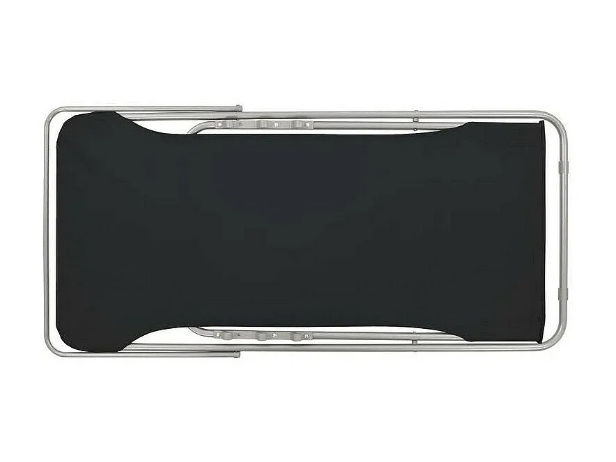 Chaise de jardin pliante tissu noir et métal Ecio - Lot de 2