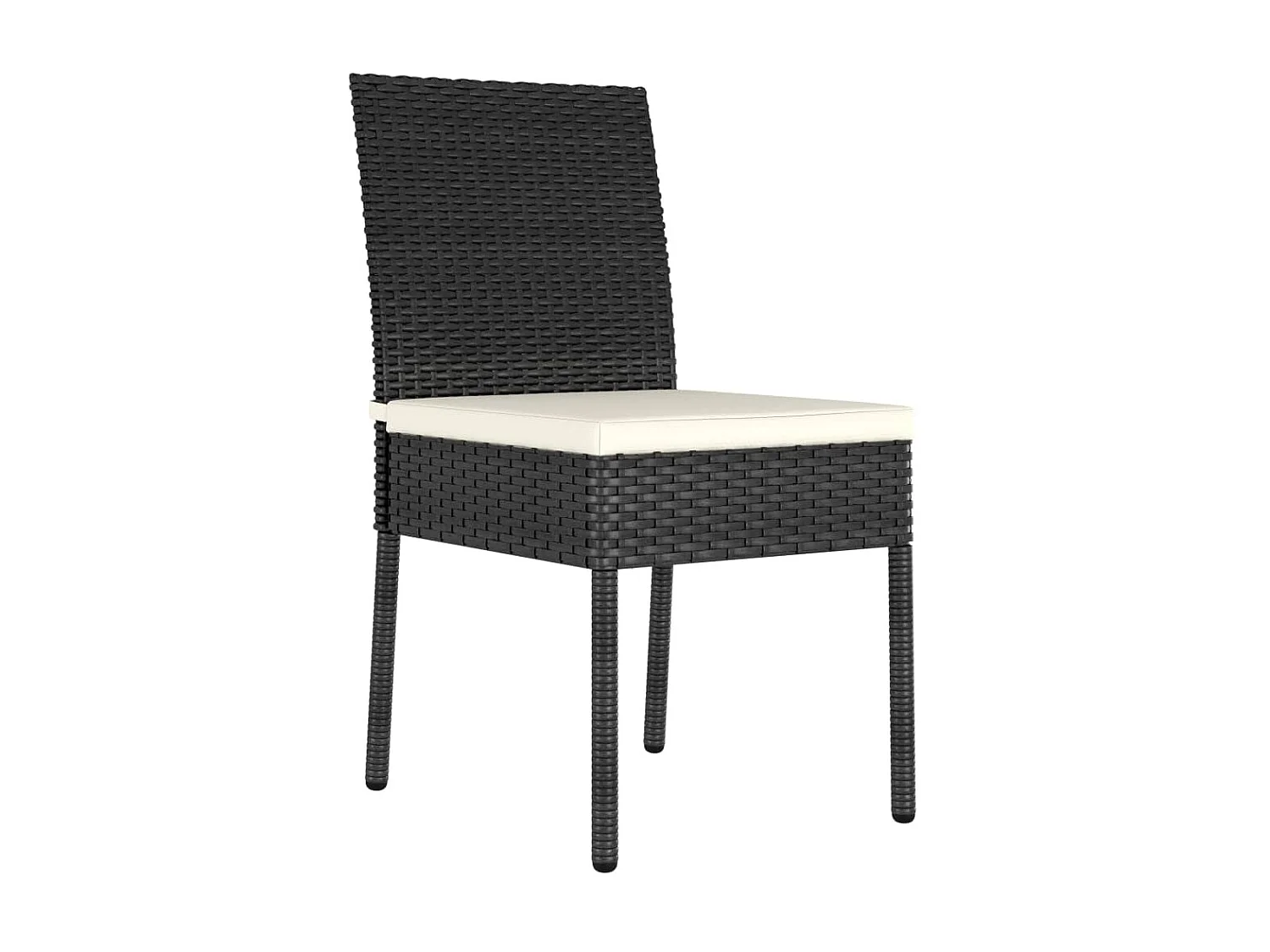 Chaises de salle à manger de jardin 4 pcs Résine tressée Noir 3