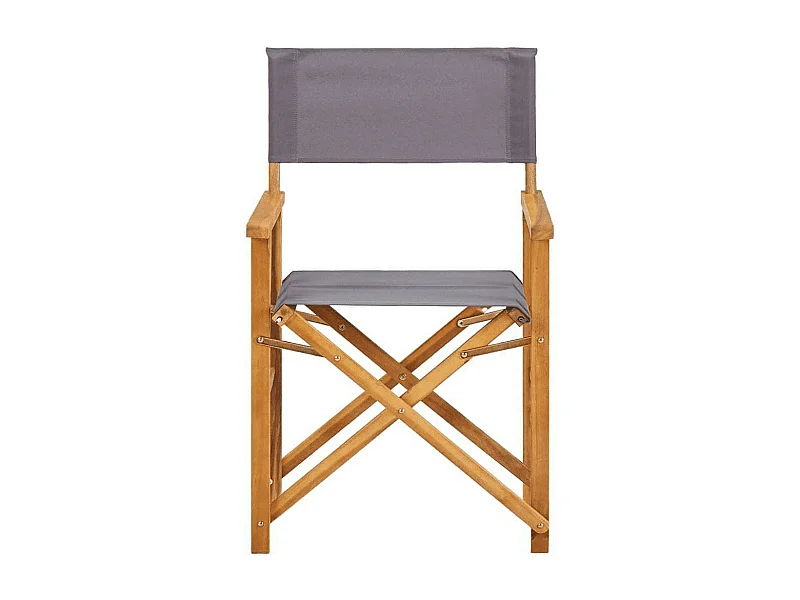 Chaise de jardin polyester gris et acacia massif Maer - Lot de 2