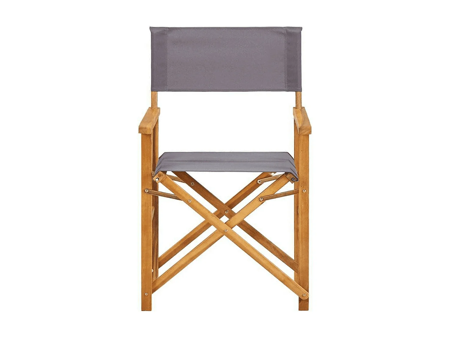 Chaise de jardin polyester gris et acacia massif Maer - Lot de 2