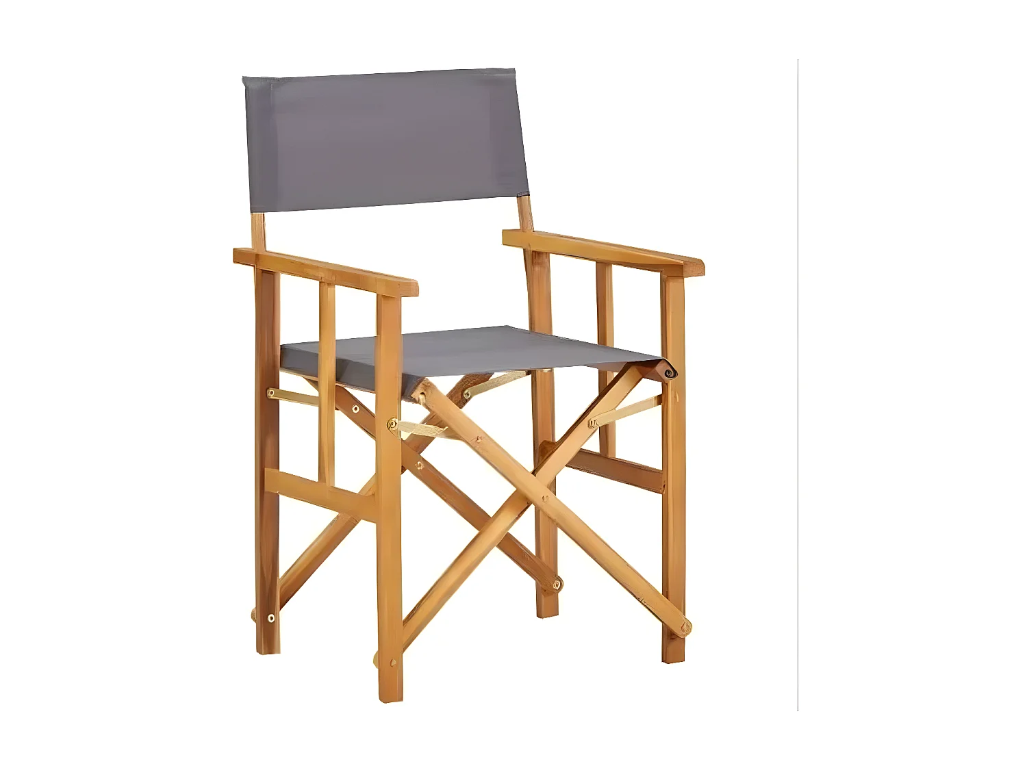 Chaise de jardin polyester gris et acacia massif Maer - Lot de 2