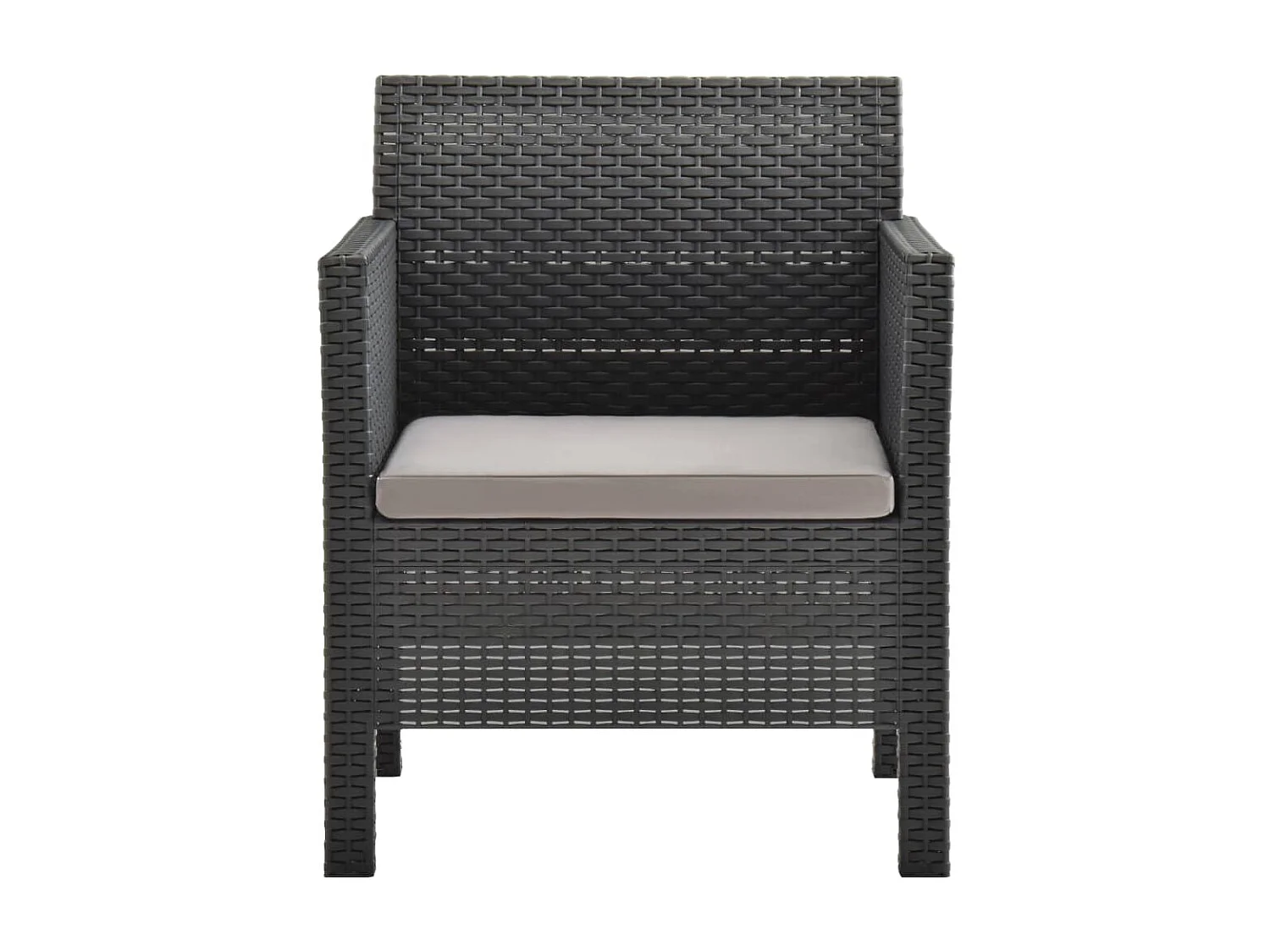 Chaises de jardin avec coussins 2 pcs PP Anthracite