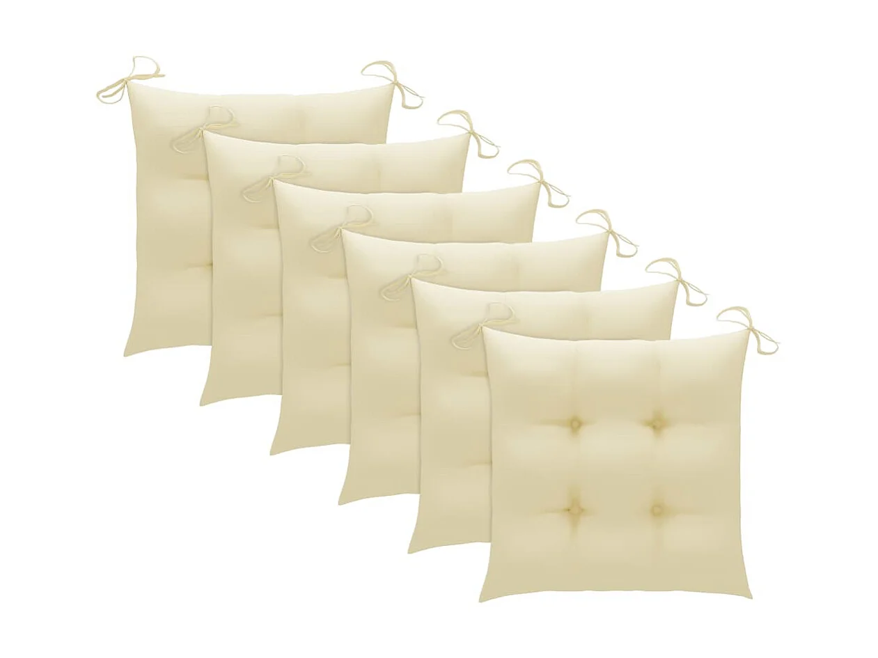 Chaises pliables de jardin 6 pcs avec coussins Bois d'acacia 118