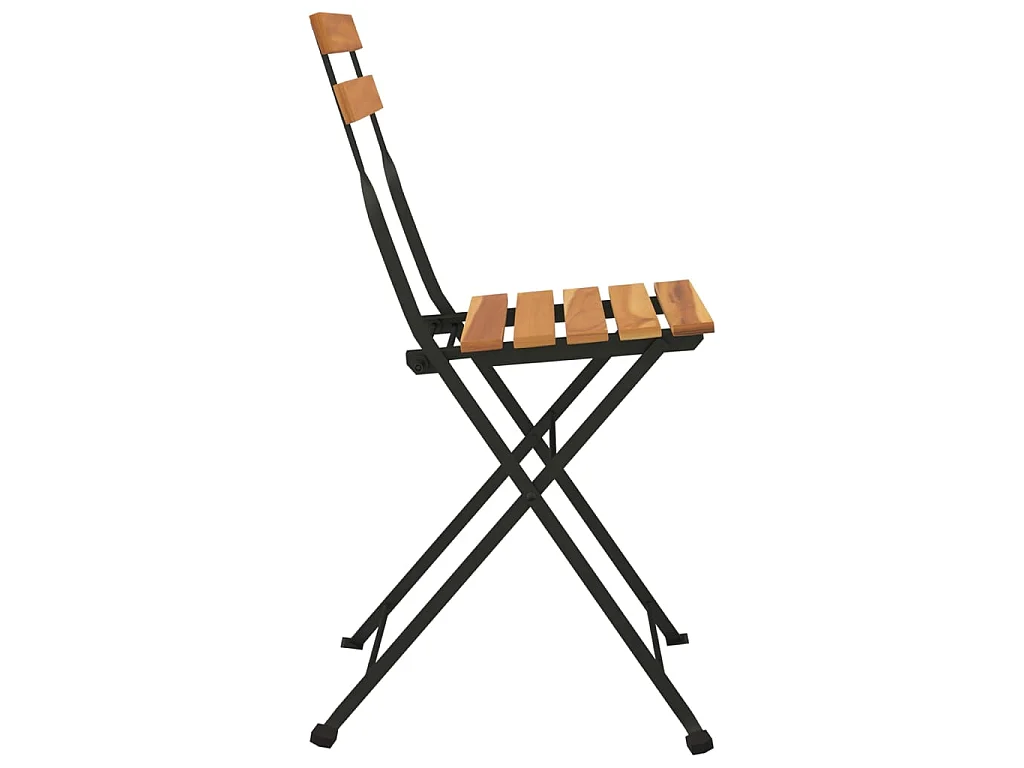 Chaises de bistrot pliantes 6 pcs Bois de teck solide et acier
