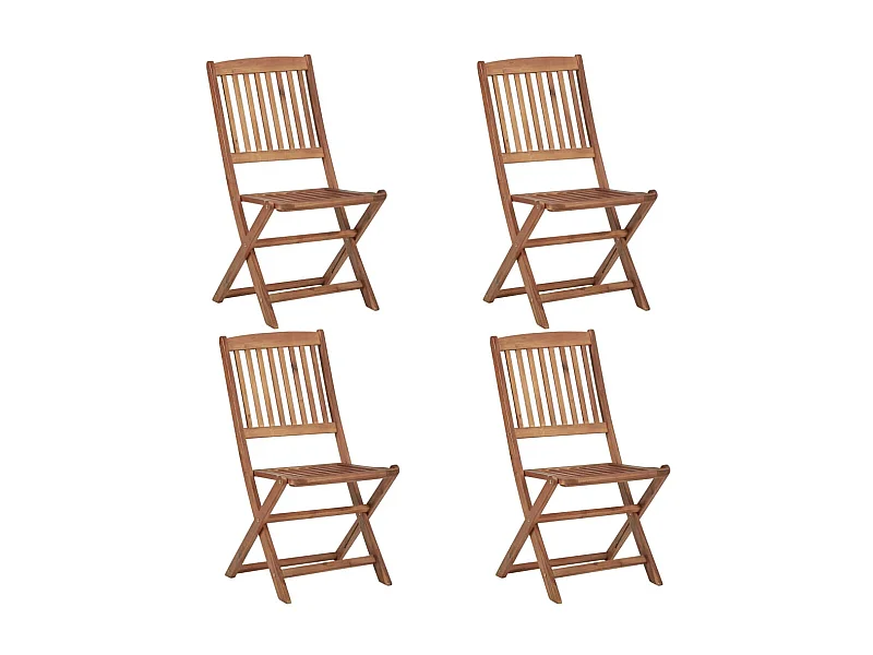 Chaises pliables d'extérieur 4 pcs Bois d'acacia solide 6