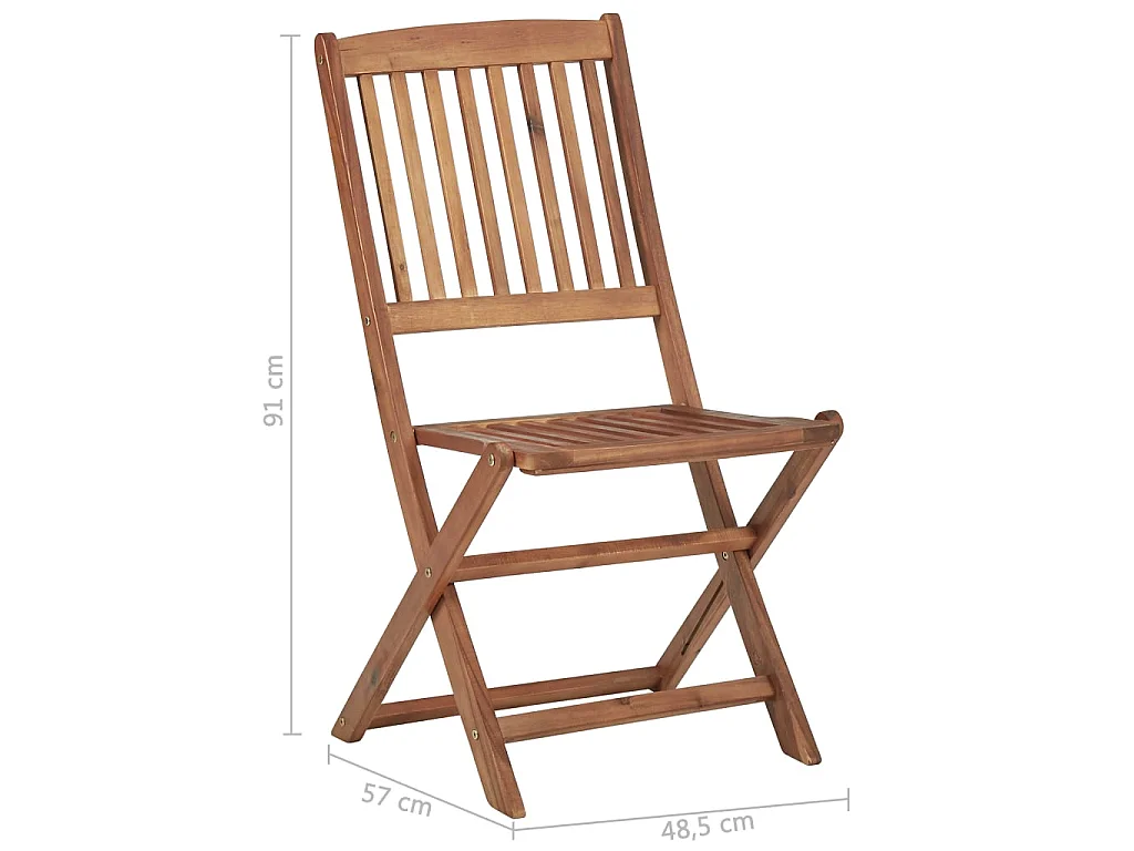 Chaises pliables d'extérieur 4 pcs Bois d'acacia solide 6