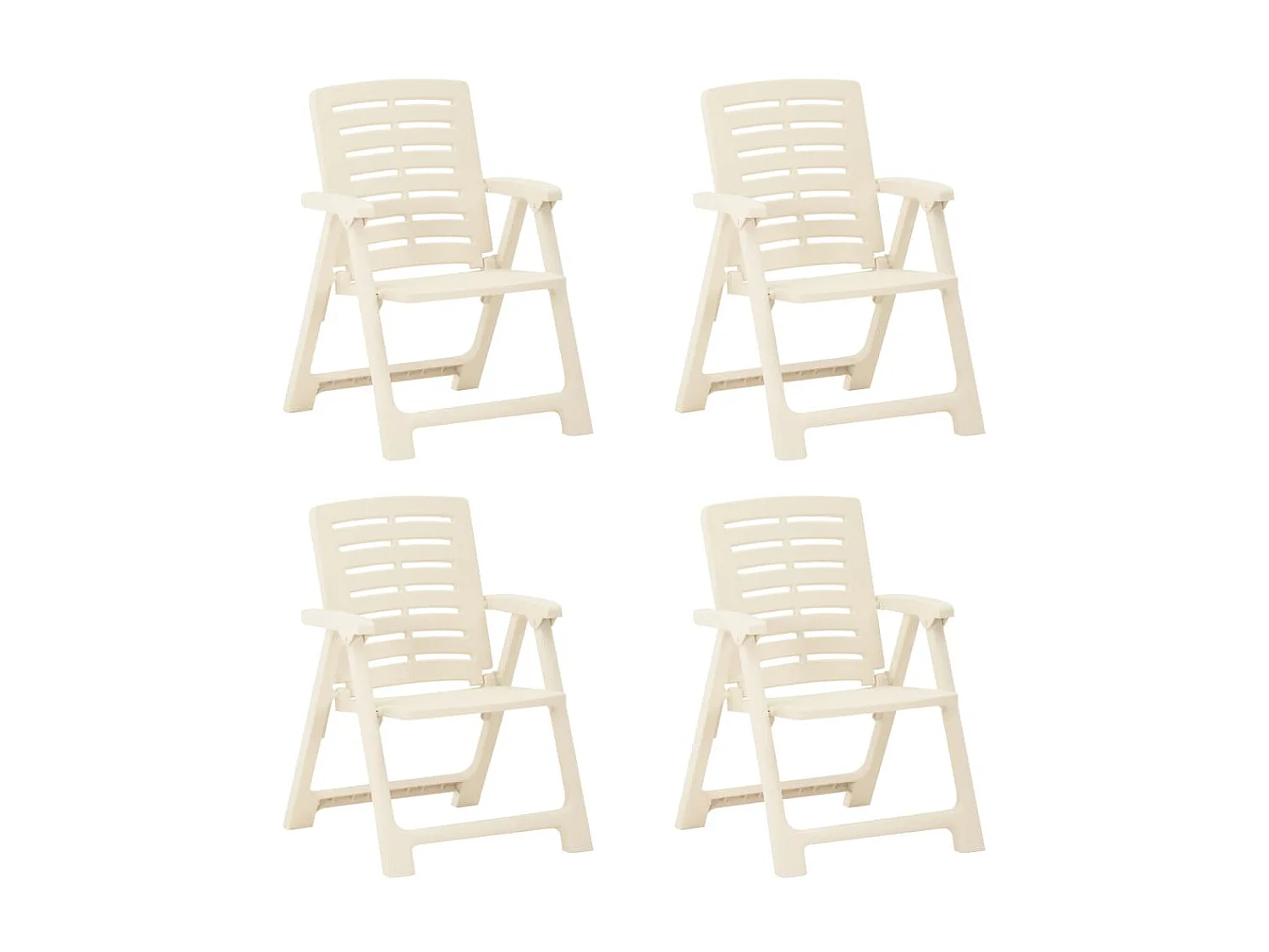 Chaises de jardin 4 pcs Plastique Blanc
