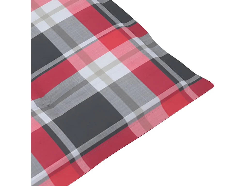 Chaises de jardin 4 pcs avec coussins à carreaux rouge Teck 2