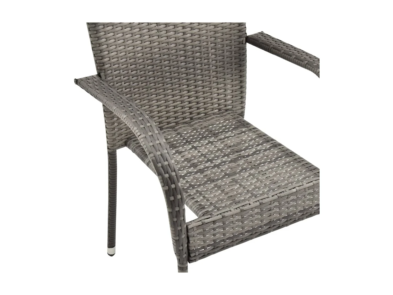 Chaises empilables d'extérieur 4 pcs Gris Résine tressée