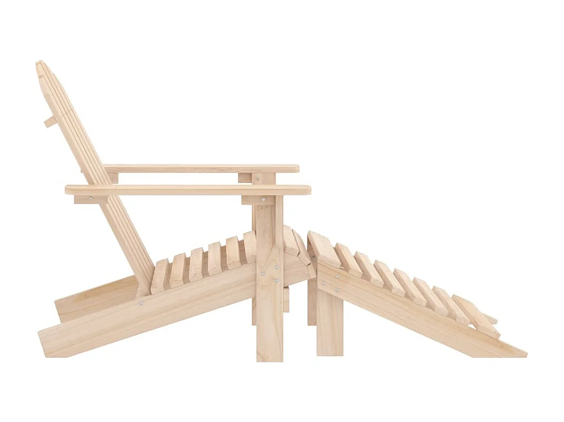 Chaise de jardin Adirondack avec pouf Bois de sapin solide