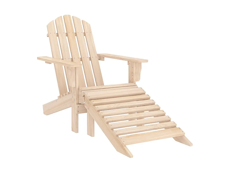 Chaise de jardin Adirondack avec pouf Bois de sapin solide