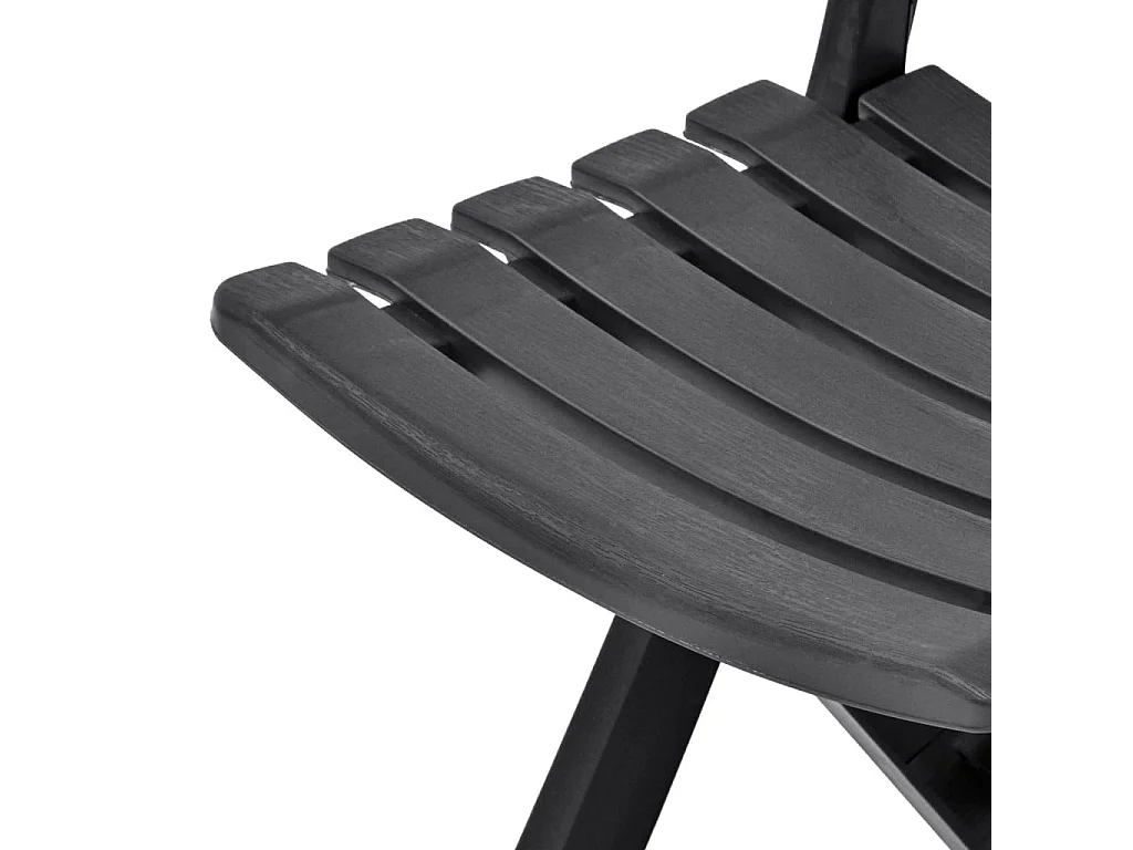 Chaises de jardin pliables 2 pcs Plastique Anthracite