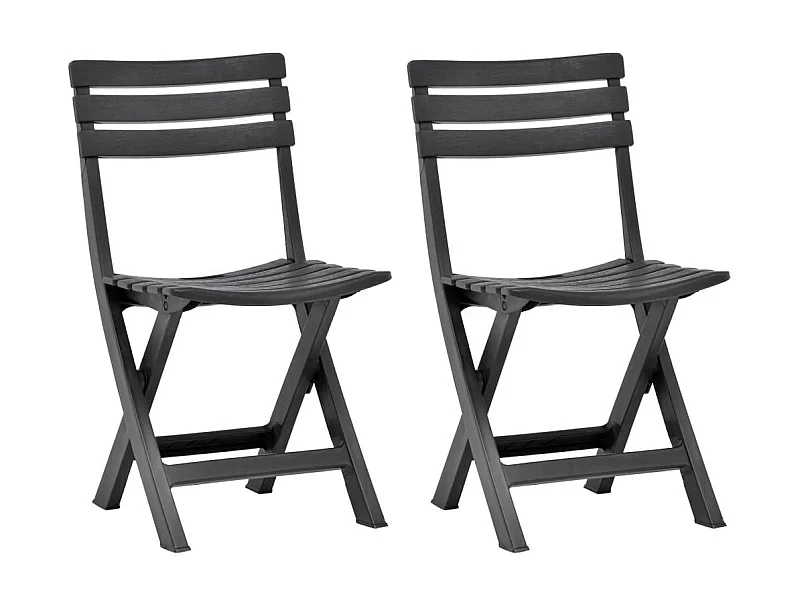 Chaises de jardin pliables 2 pcs Plastique Anthracite
