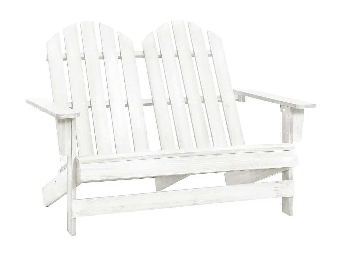 Chaise de jardin Adirondack 2 places Bois de sapin massif Blanc