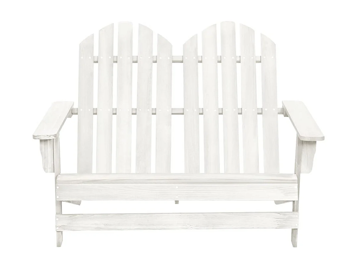 Chaise de jardin Adirondack 2 places Bois de sapin massif Blanc