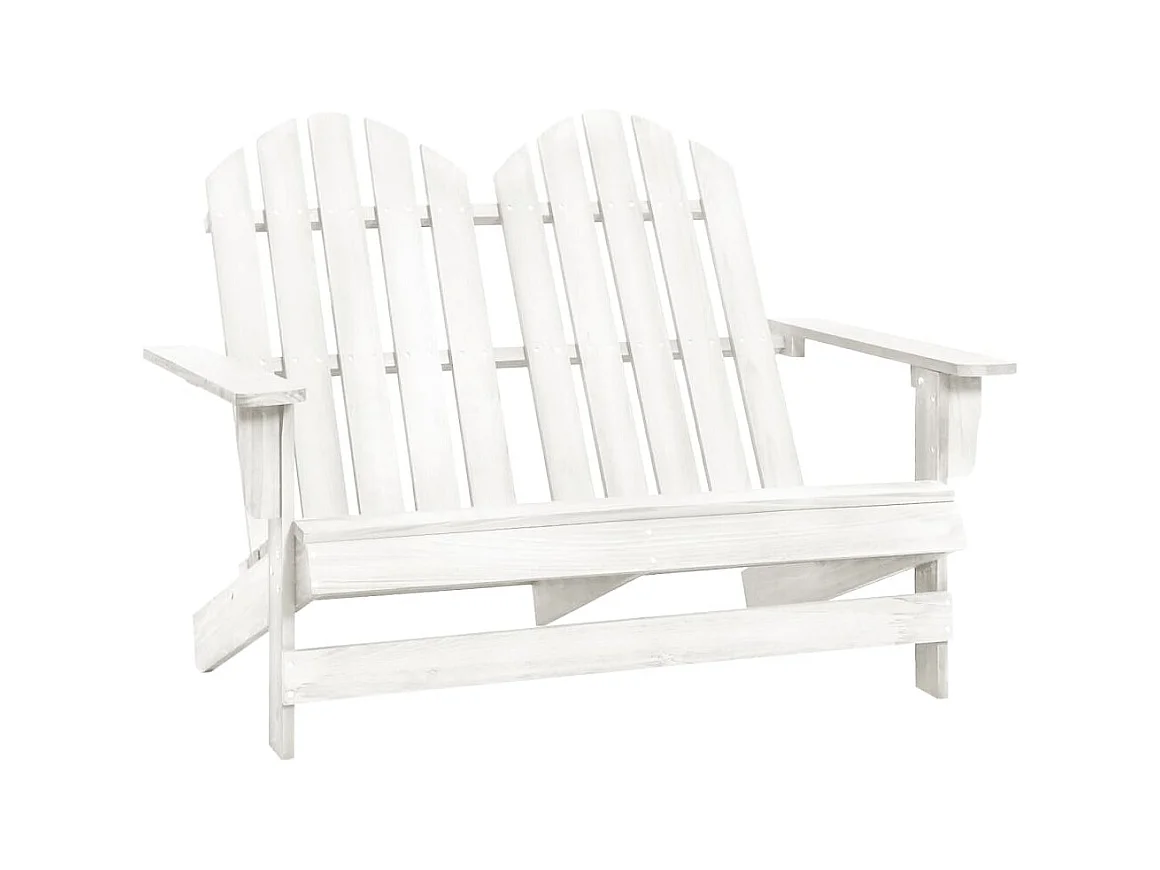 Chaise de jardin Adirondack 2 places Bois de sapin massif Blanc