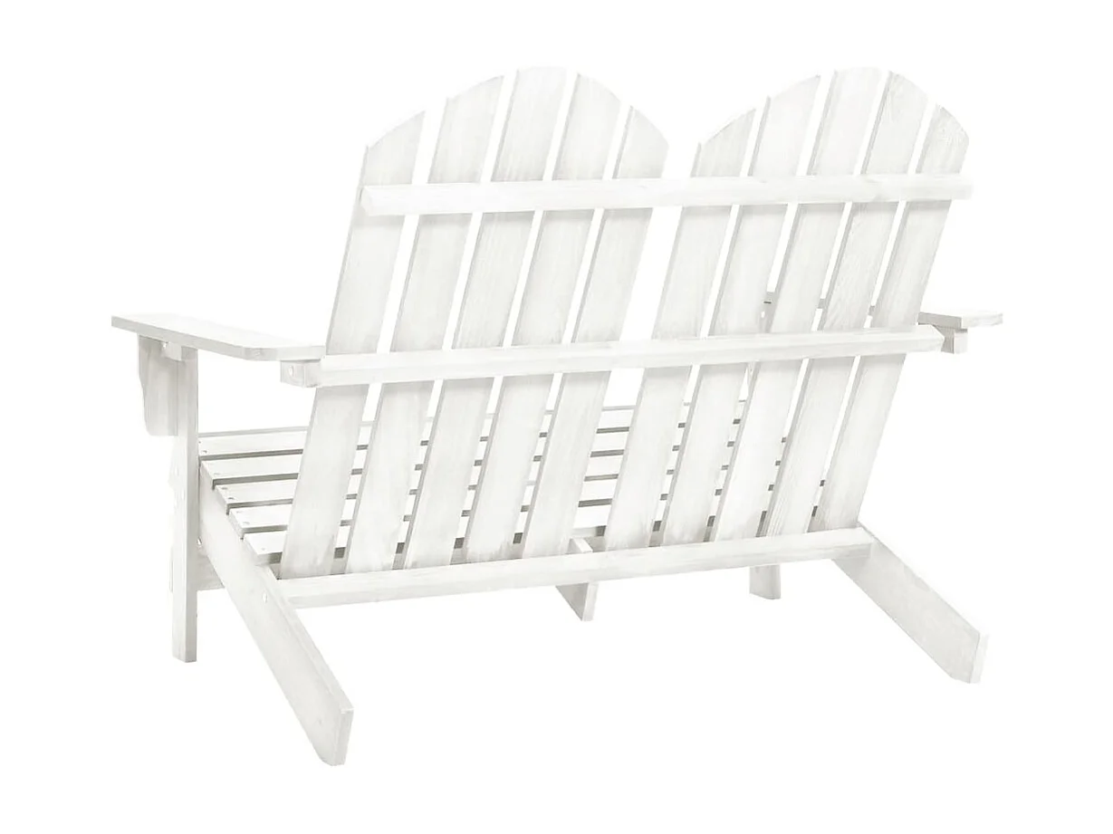 Chaise de jardin Adirondack 2 places Bois de sapin massif Blanc