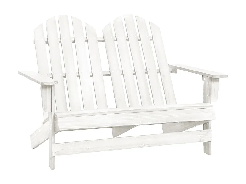 Chaise de jardin Adirondack 2 places Bois de sapin massif Blanc