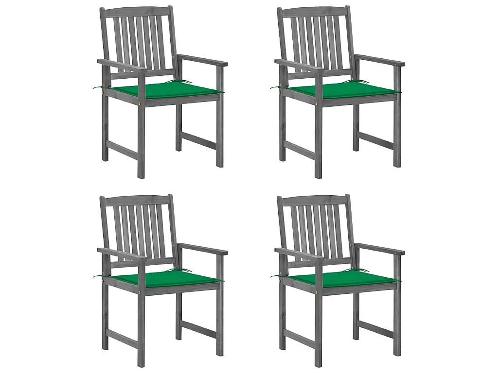 Chaises de metteur en scène avec coussins 4 pcs Gris Acacia 4