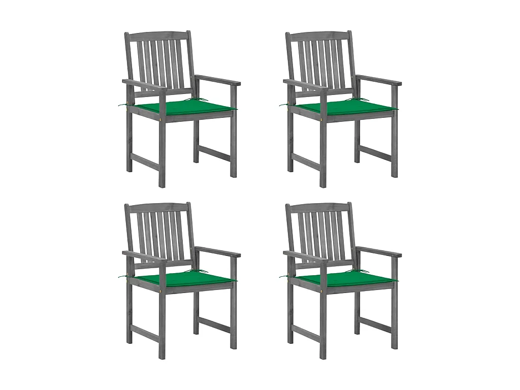Chaises de metteur en scène avec coussins 4 pcs Gris Acacia 4