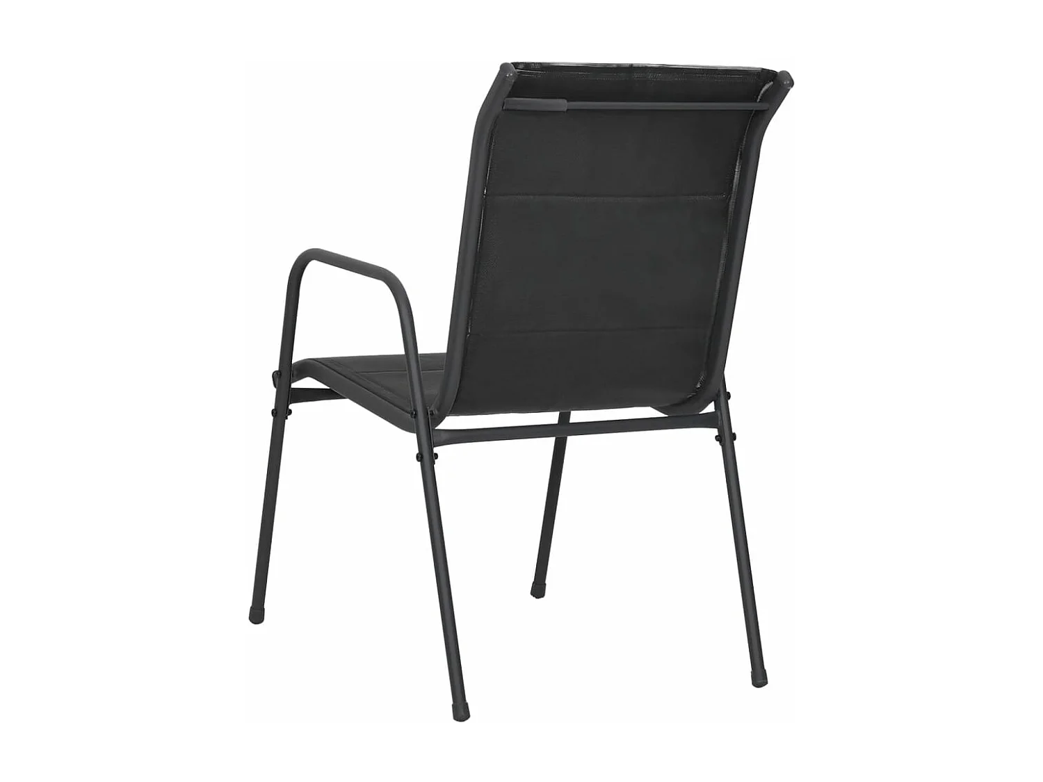 Chaises de jardin 4 pcs Acier et textilène Noir