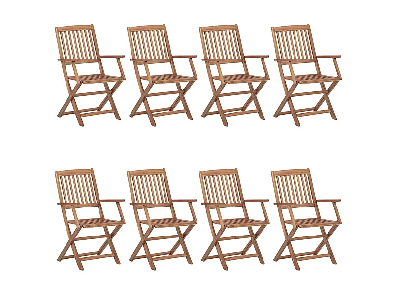 Chaises pliables d'extérieur 8 pcs Bois d'acacia solide 4