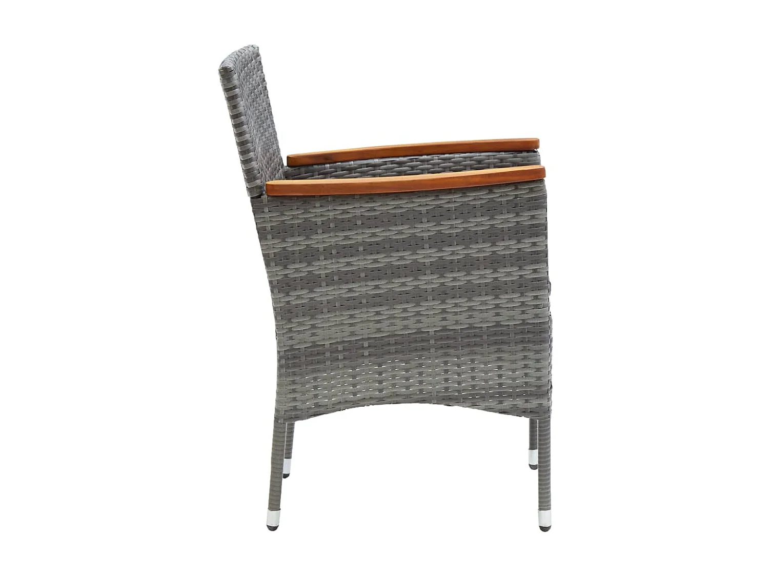 Chaises de salle à manger de jardin 4 pcs Résine tressée Gris 3