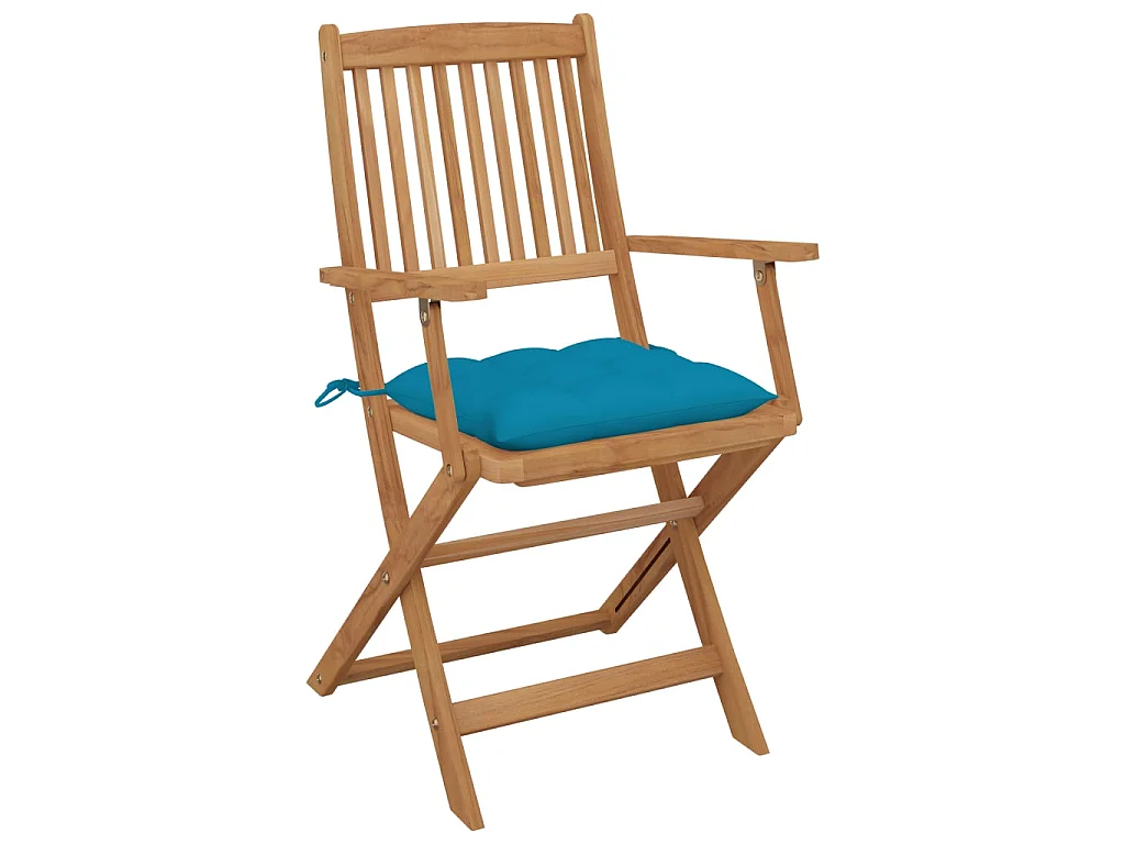 Chaises pliables de jardin 4 pcs avec coussins Bois d'acacia 19