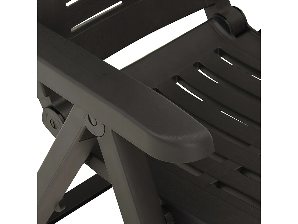 Chaises inclinables de jardin 2 pcs Plastique Anthracite 3