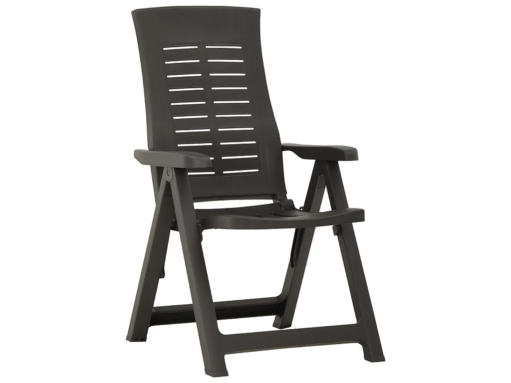 Chaises inclinables de jardin 2 pcs Plastique Anthracite 3