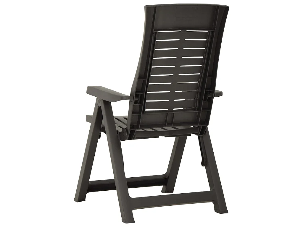 Chaises inclinables de jardin 2 pcs Plastique Anthracite 3