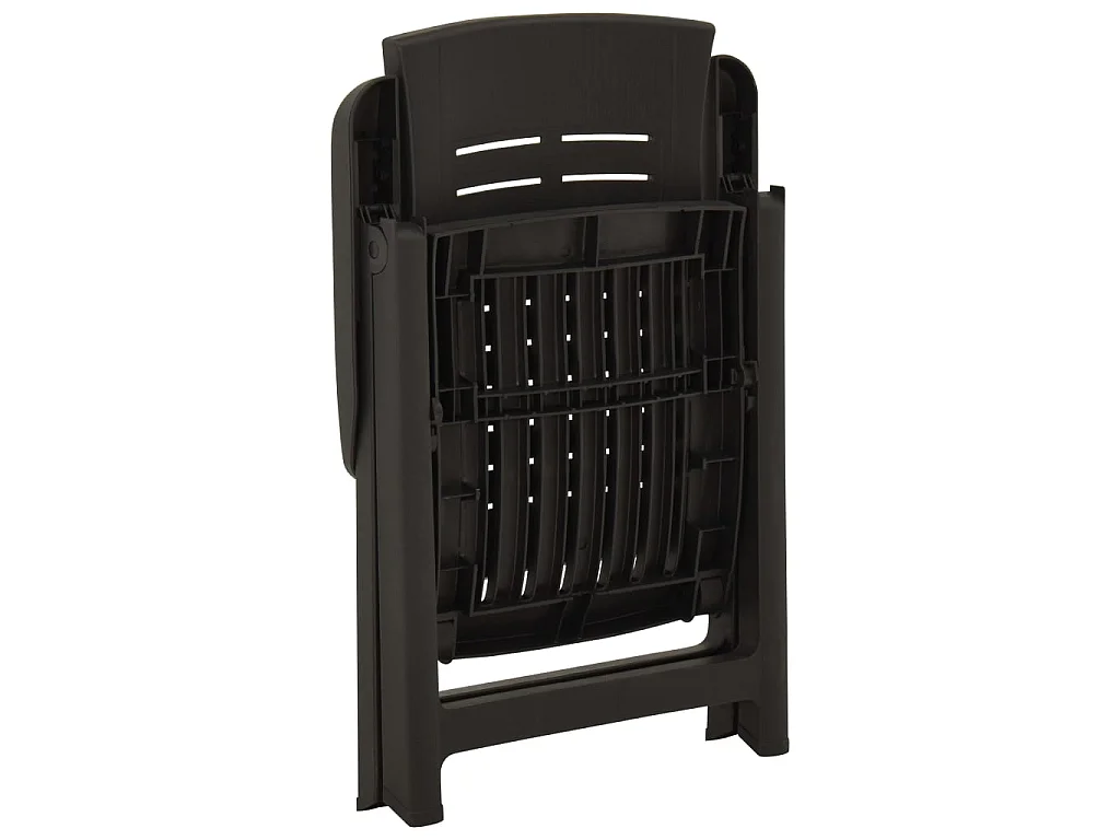 Chaises inclinables de jardin 2 pcs Plastique Anthracite 3