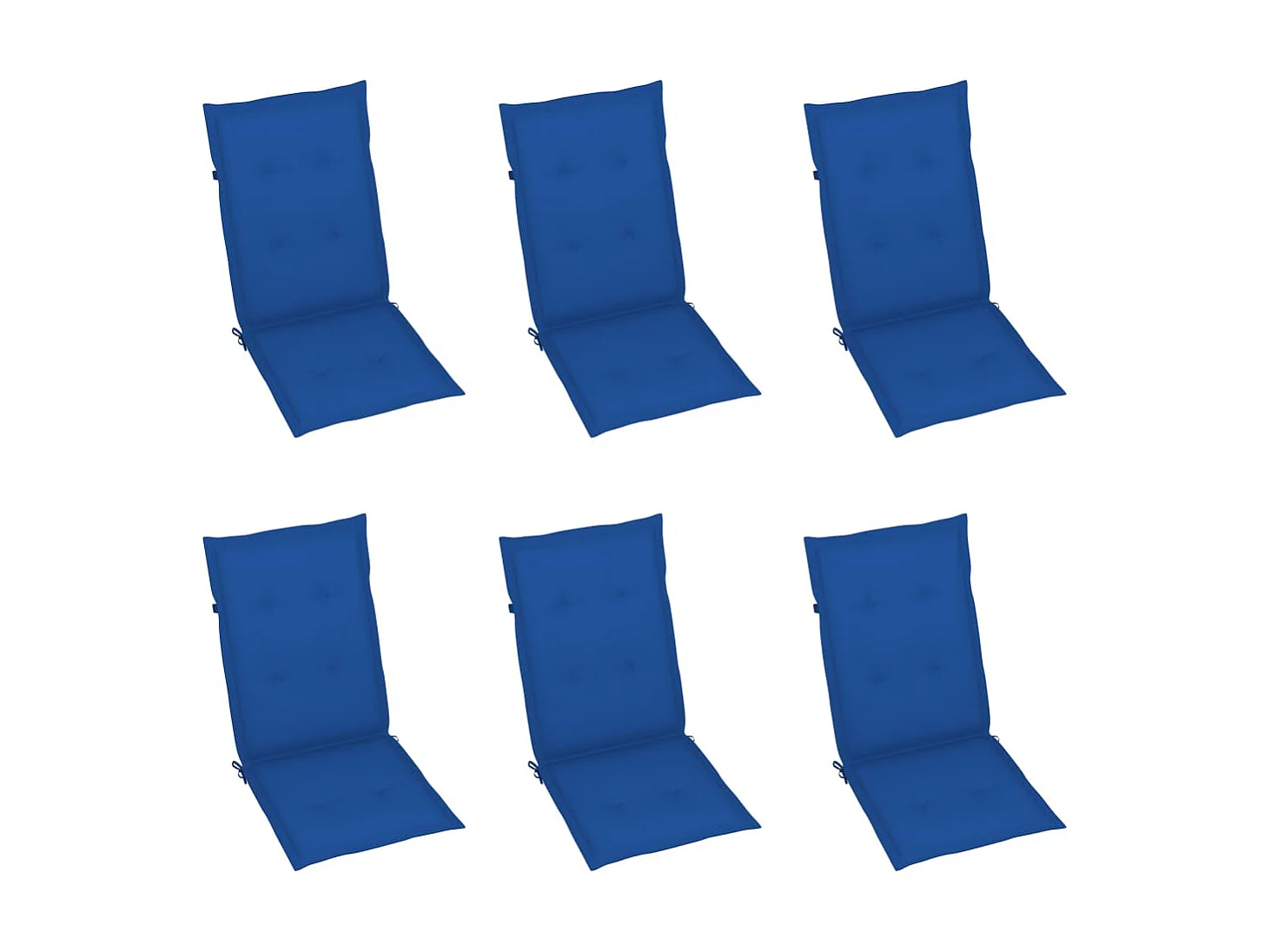 Chaises de jardin 6 pcs avec coussins bleu royal Bois de teck
