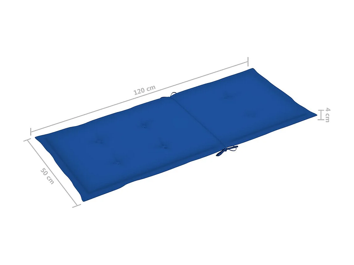 Chaises de jardin 6 pcs avec coussins bleu royal Bois de teck