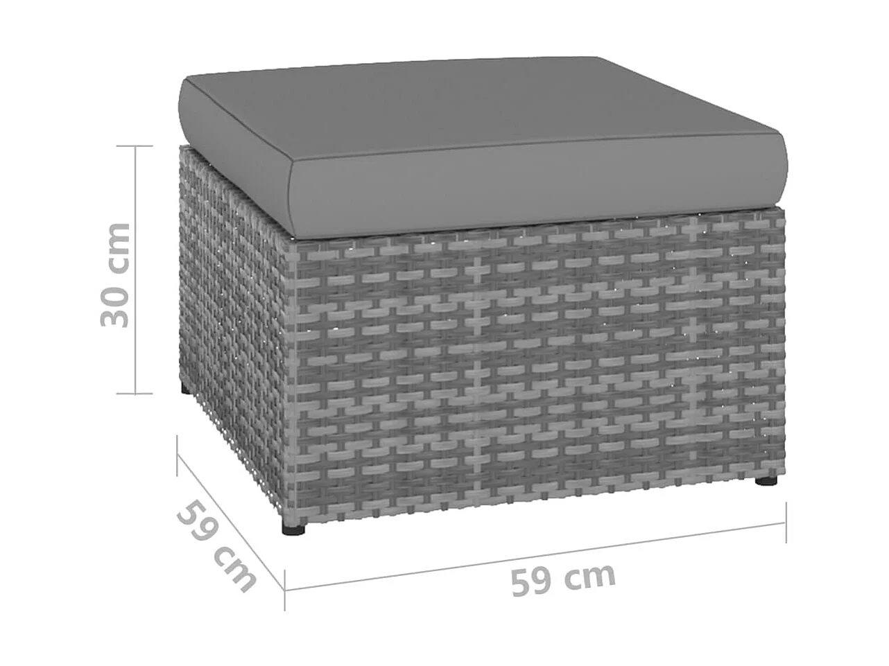 Chaise de jardin avec tabouret Résine tressée Anthracite