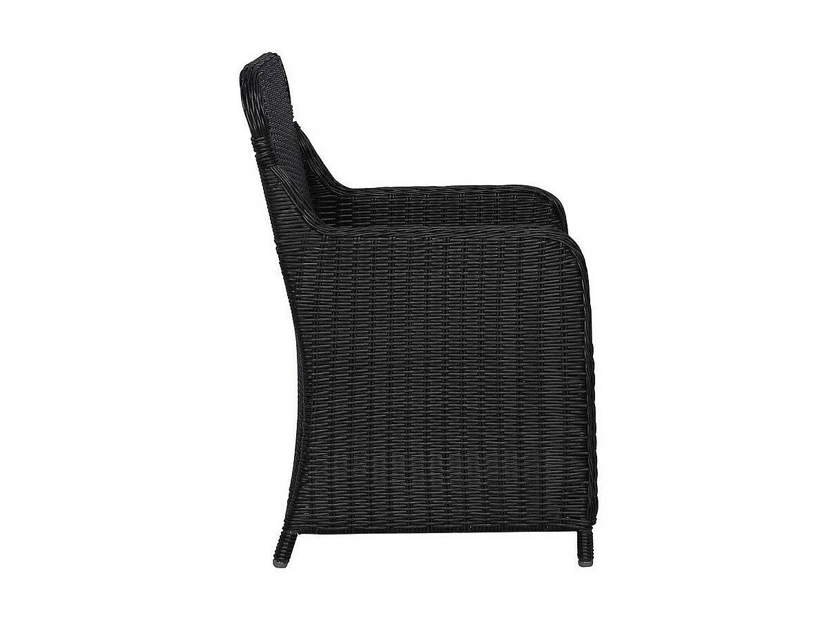 Chaise de jardin tissu gris et résine noire Iggem - Lot de 2