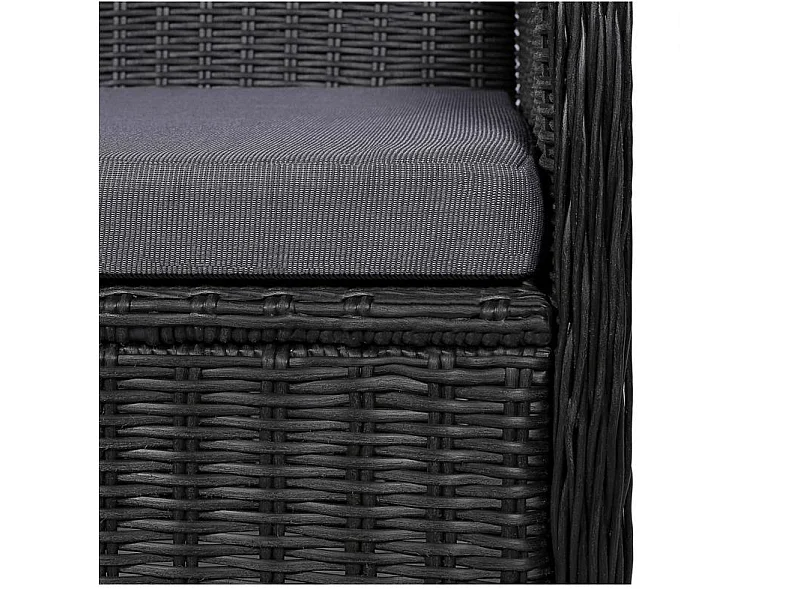 Chaise de jardin tissu gris et résine noire Iggem - Lot de 2