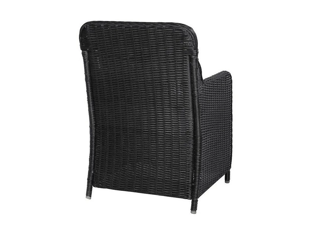 Chaise de jardin tissu gris et résine noire Iggem - Lot de 2