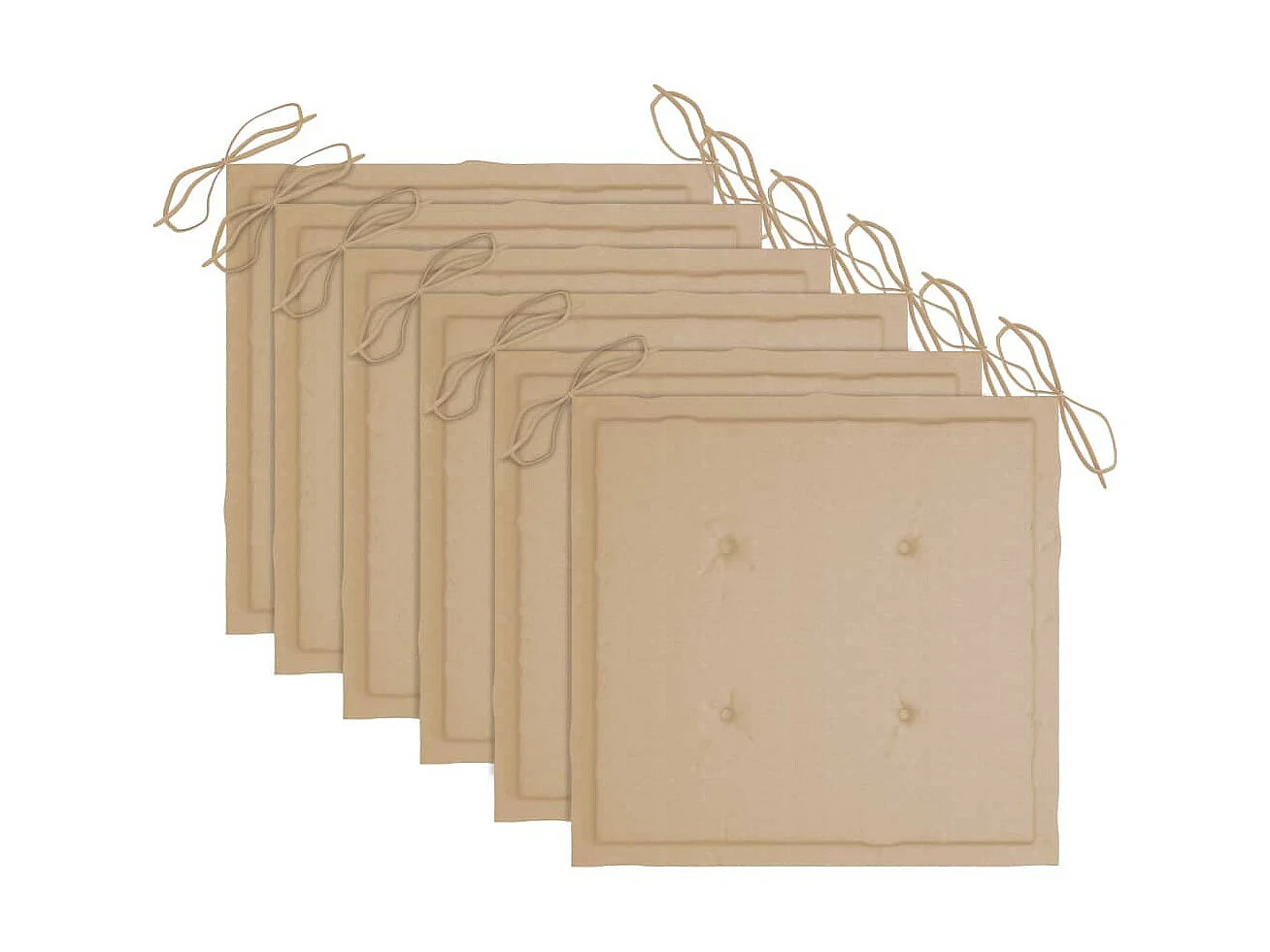 Chaises de jardin empilables avec coussins 6 pcs Teck solide 10