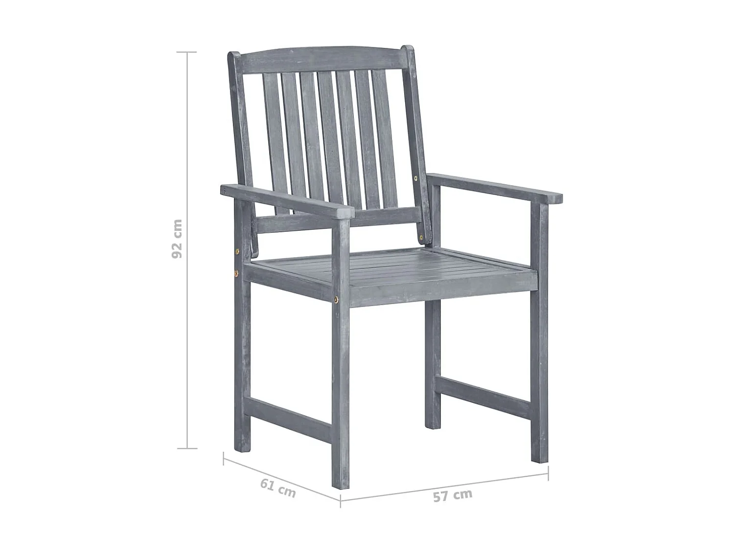 Chaises de jardin 8 pcs Bois d'acacia solide Gris