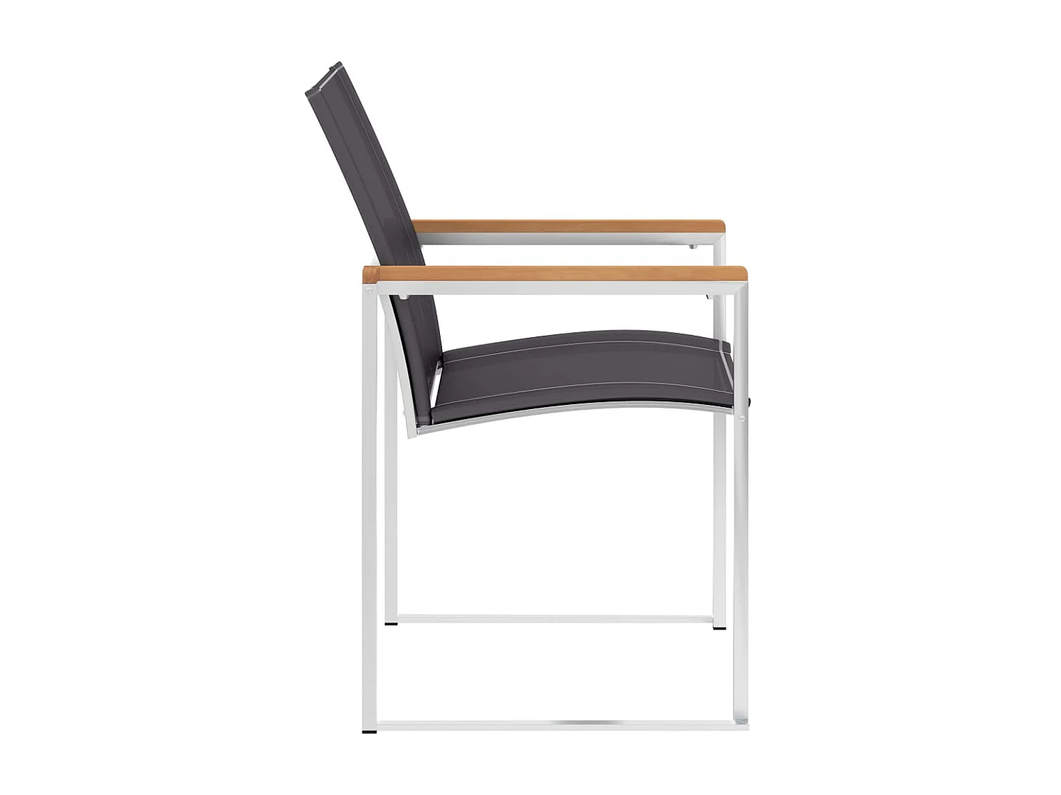 Chaises de jardin 4 pcs Textilène et acier inoxydable Gris